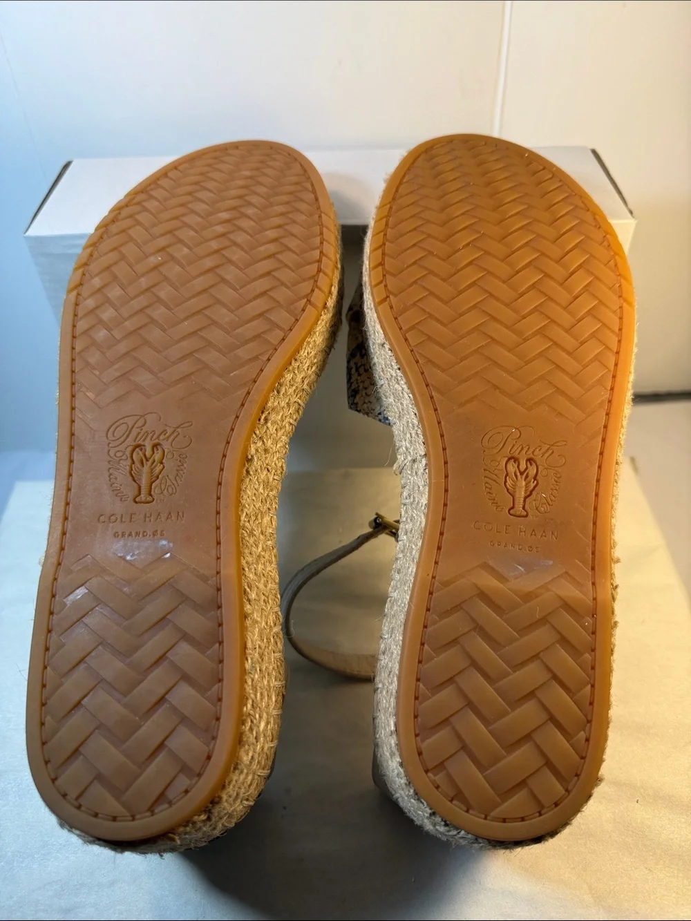 Cole Haan Neutral Snake-Print Espadrille Sandals